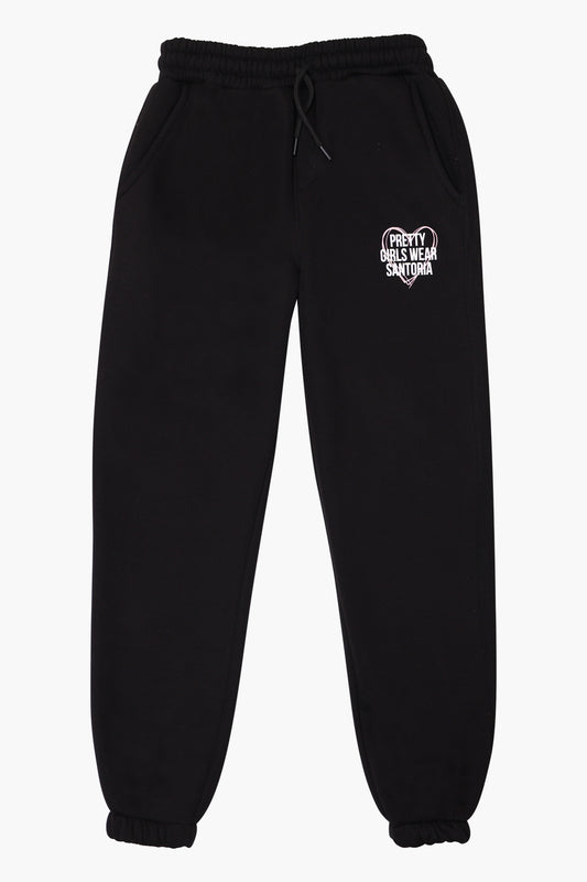 SNTR GIRLS BLACK SWEATPANTS