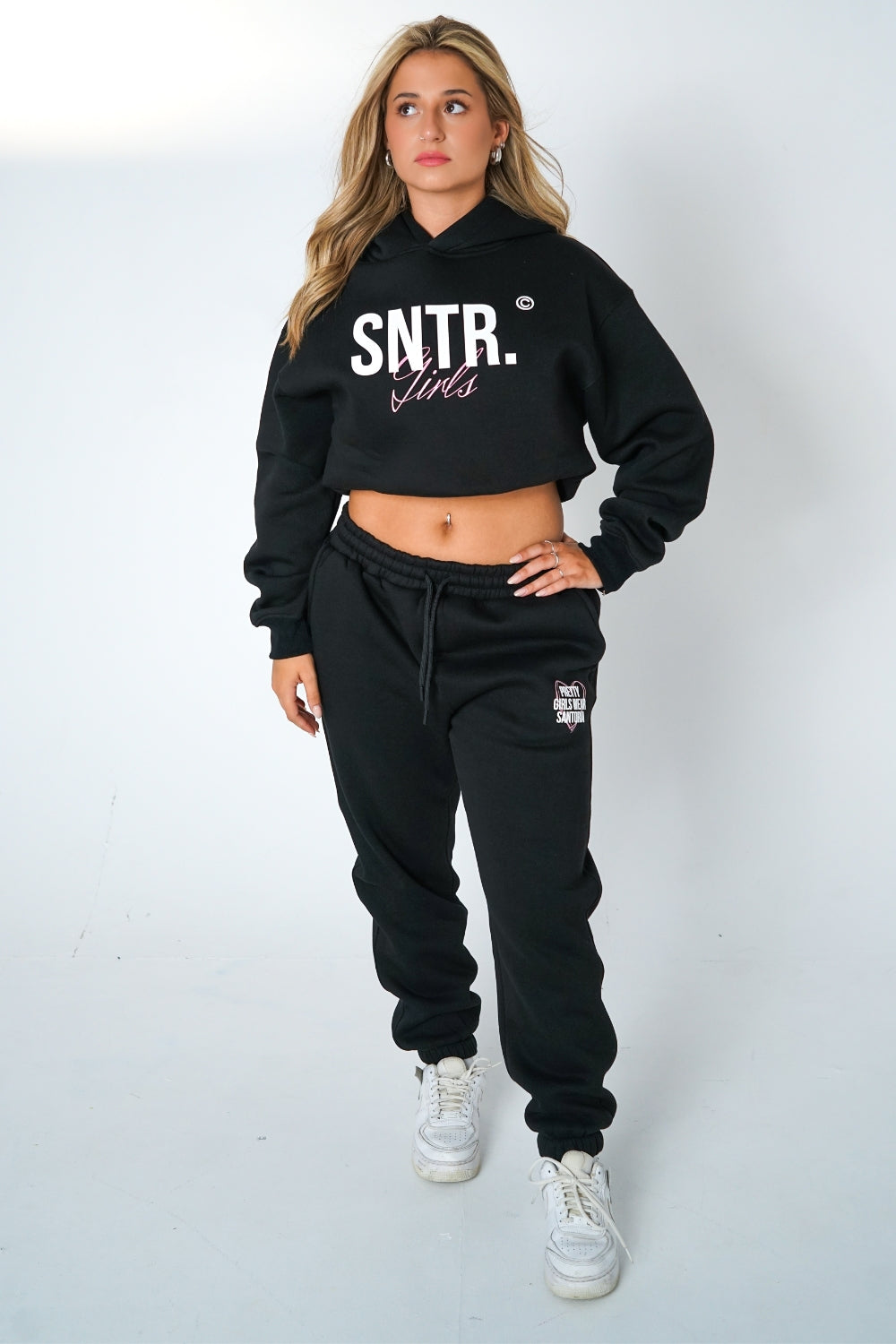 SNTR GIRLS BLACK HOODIE